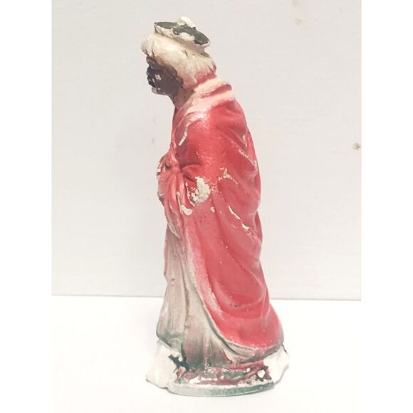 Lot of 2 Vintage Nativity Figurines 4" Scale Chalkware Mary & Wise Man MCM - Picture 5 of 16